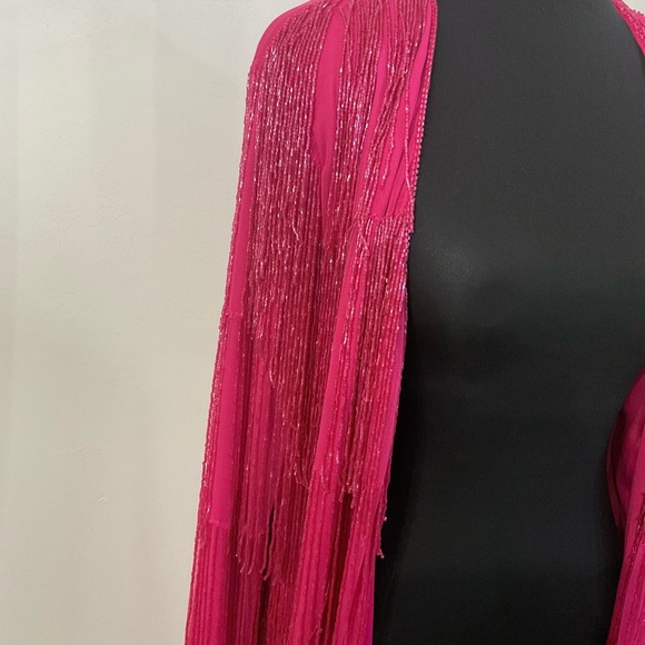 Vibrant Pink Fringe Cardigan - Picture 9 of 9